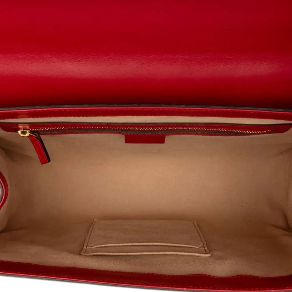 Gucci Guccissima Padlock Top Handle Bag Red Leather Very good - Model View