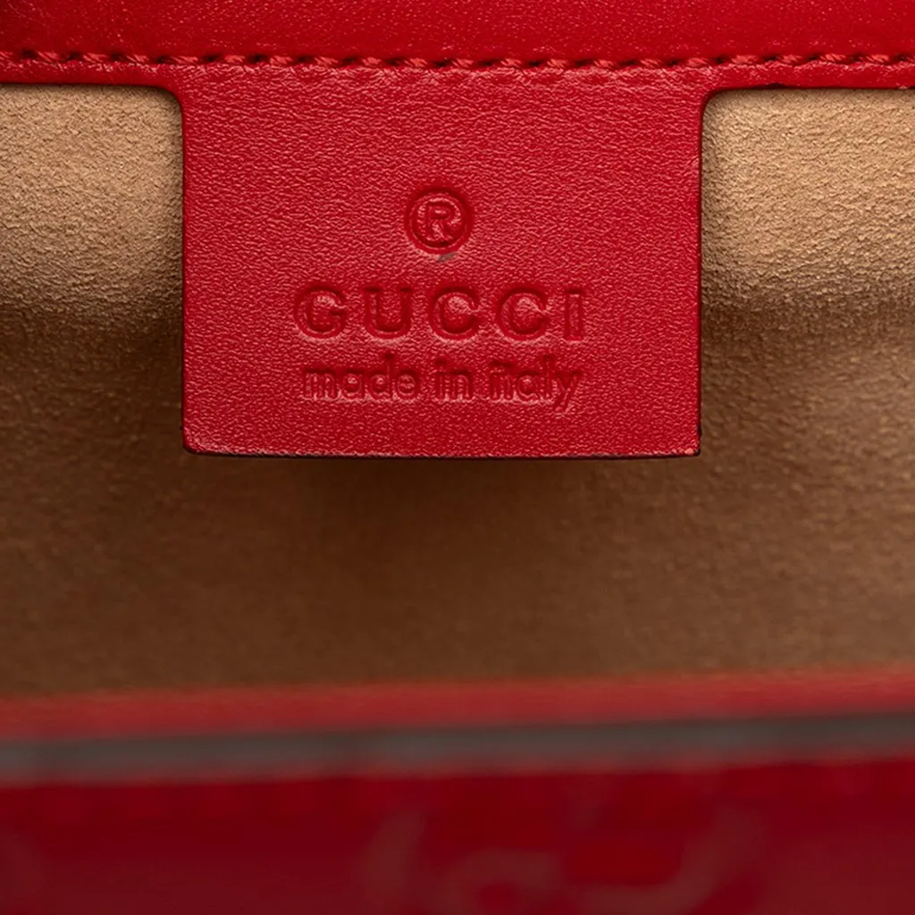 Gucci Guccissima Padlock Top Handle Bag Red Leather Very good - Box View