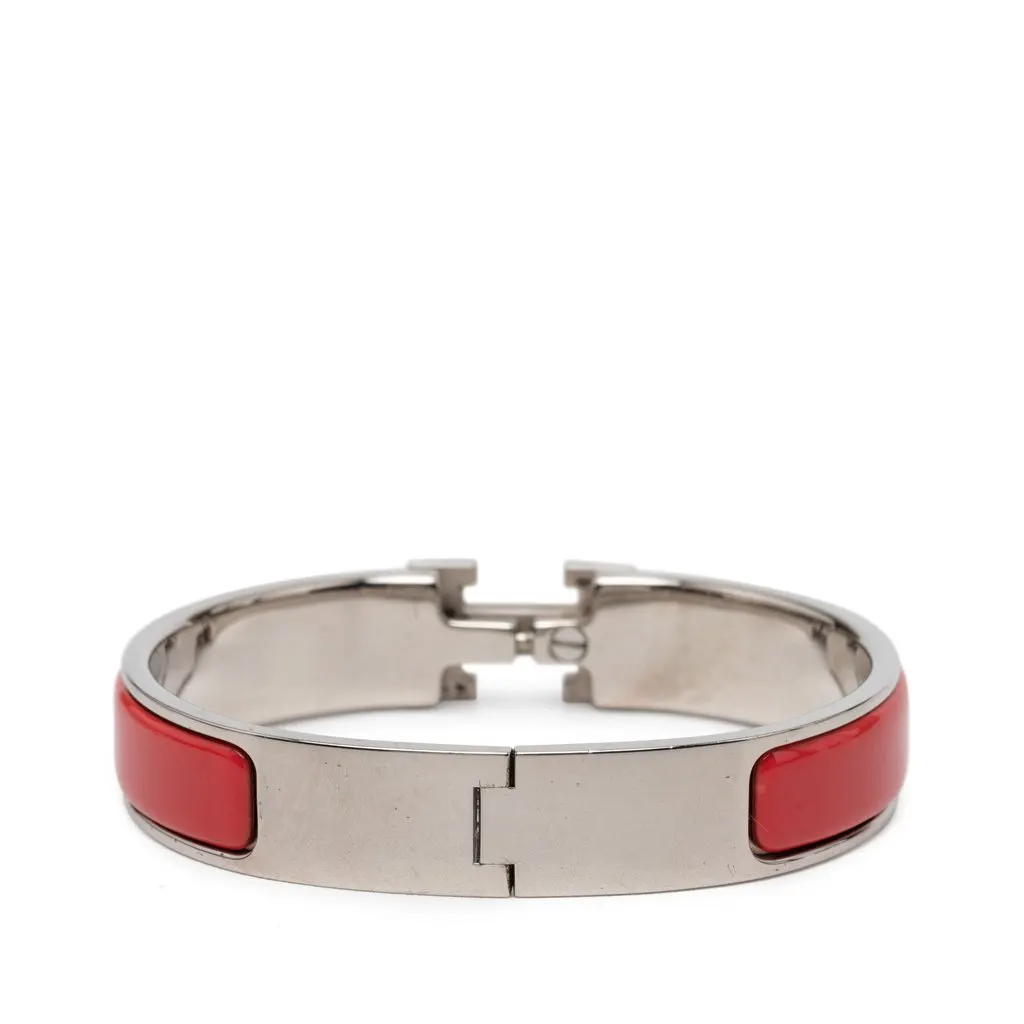 Hermès Narrow Enamel Clic H Bracelet PM Red Very good - Inside View