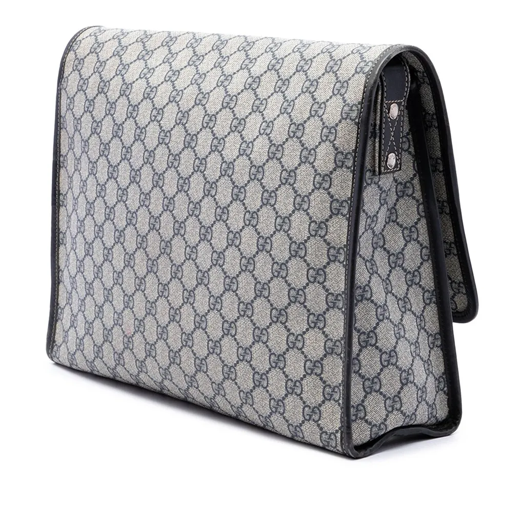 Gucci GG Supreme Web Messenger Bag Beige Canvas Very good - Back View