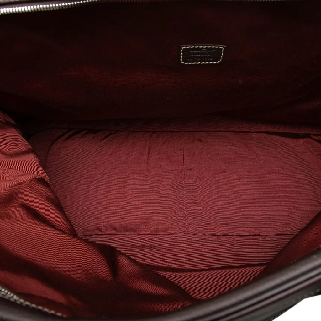 Salvatore Ferragamo Maserati Calfskin Travel Bag Brown Leather Very good - Model View