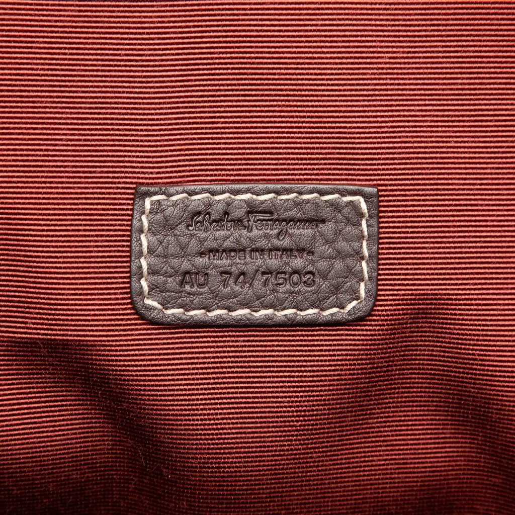 Salvatore Ferragamo Maserati Calfskin Travel Bag Brown Leather Very good - Box View