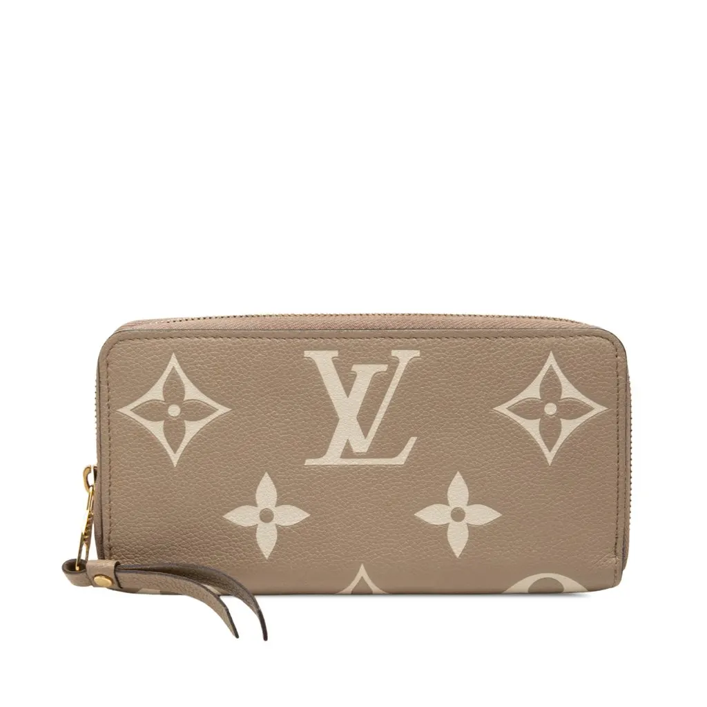 Louis Vuitton Bicolor Monogram Empreinte Giant Zippy Wallet Brown Leather Very good - Front View