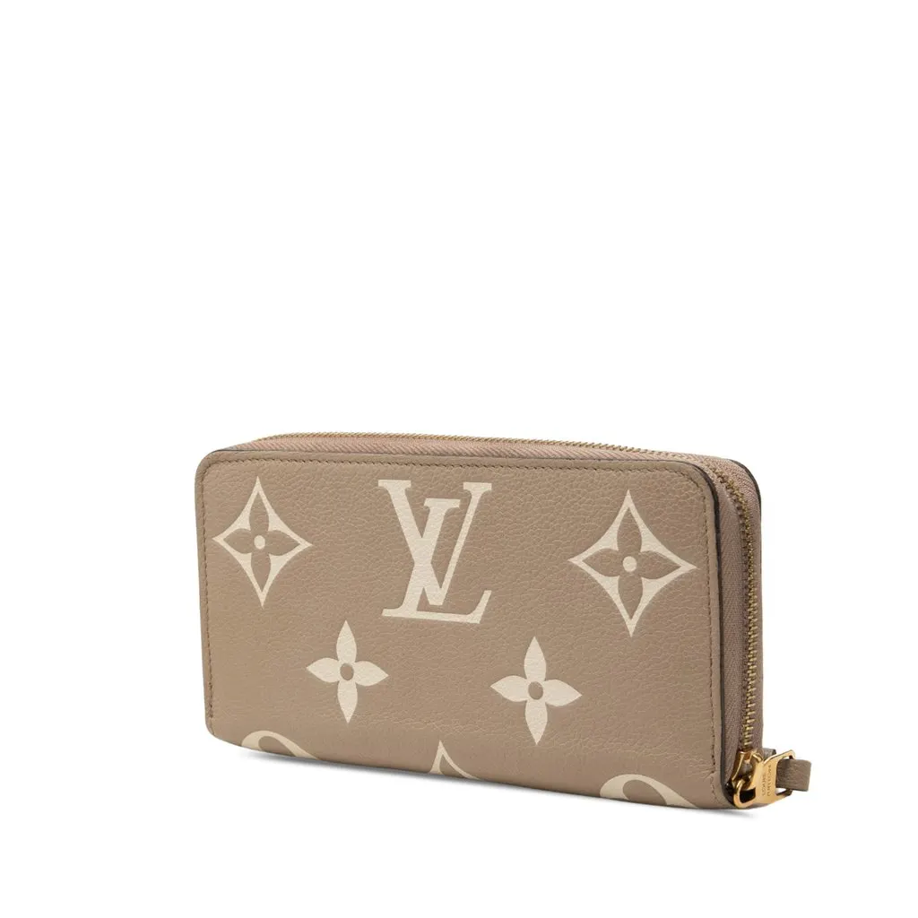 Louis Vuitton Bicolor Monogram Empreinte Giant Zippy Wallet Brown Leather Very good - Back View