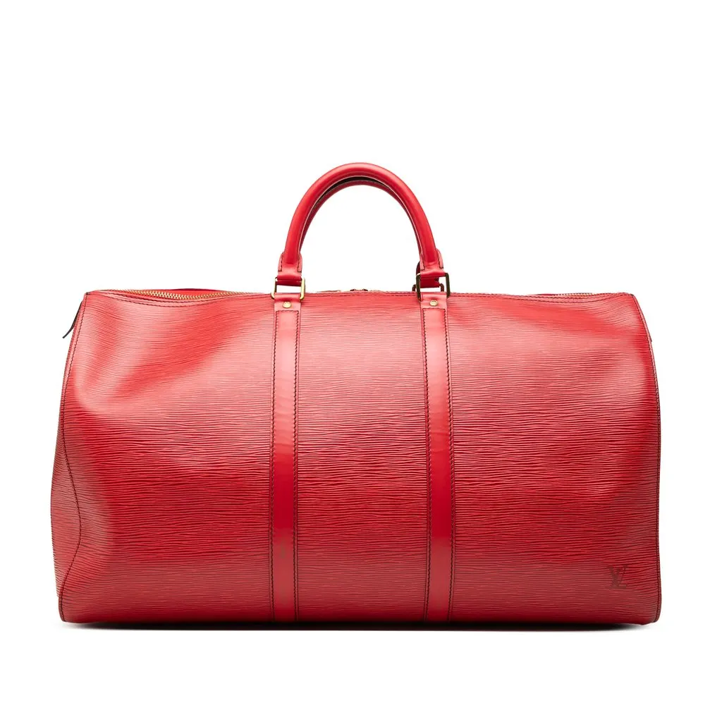 Louis Vuitton Epi Keepall 50 Red Leather Very good - Front View