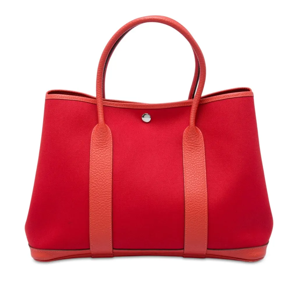 Hermès Toile and Negonda Garden Party 36 Red Very good - Front View