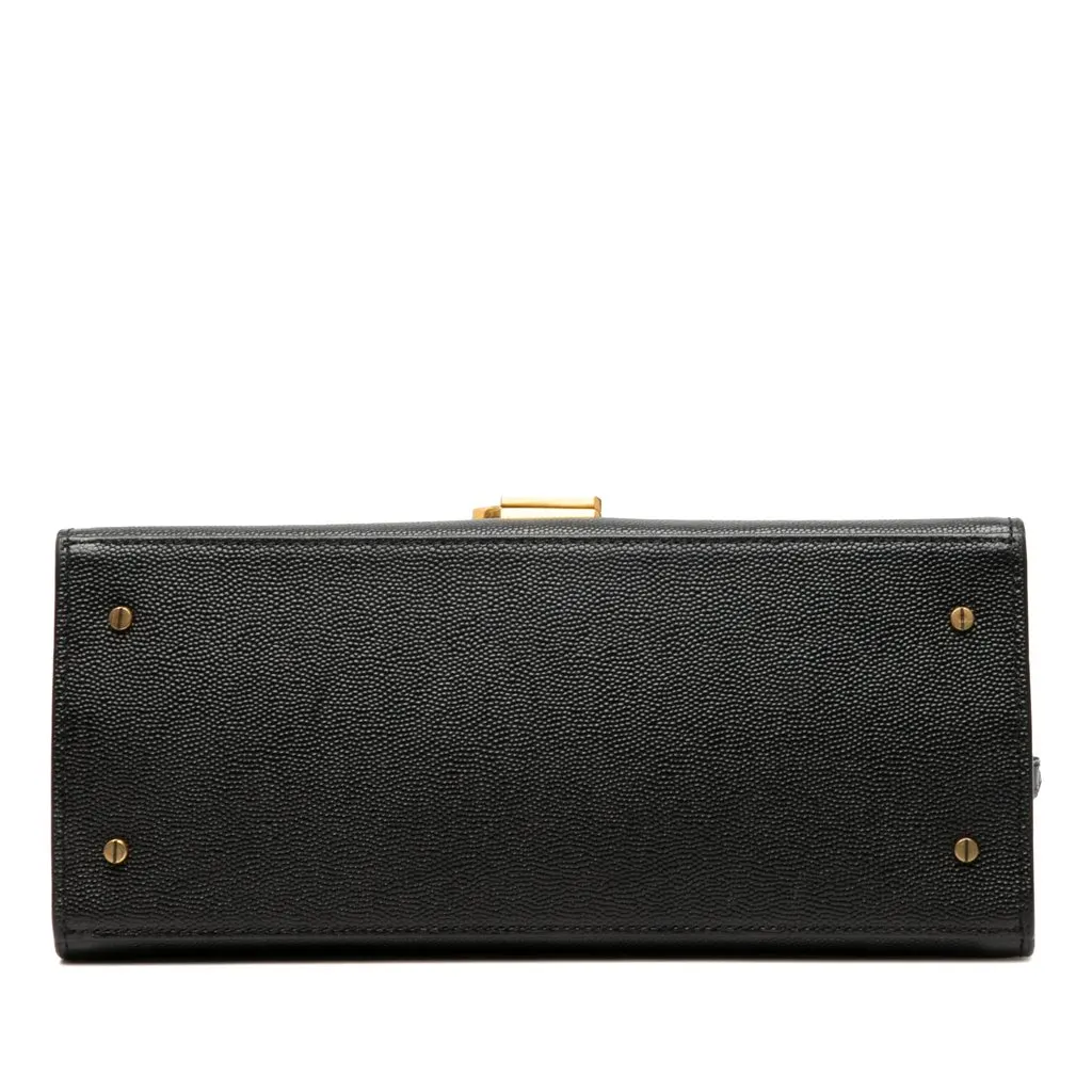 Saint Laurent Medium Grain de Poudre Classic Monogram Cassandra Top Handle Bag Black Leather Very good - Inside View