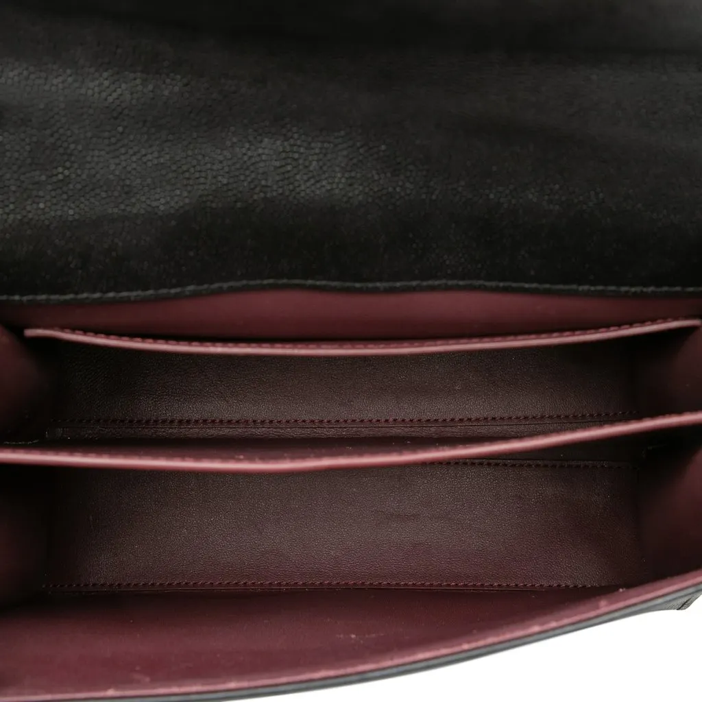 Saint Laurent Medium Grain de Poudre Classic Monogram Cassandra Top Handle Bag Black Leather Very good - Model View