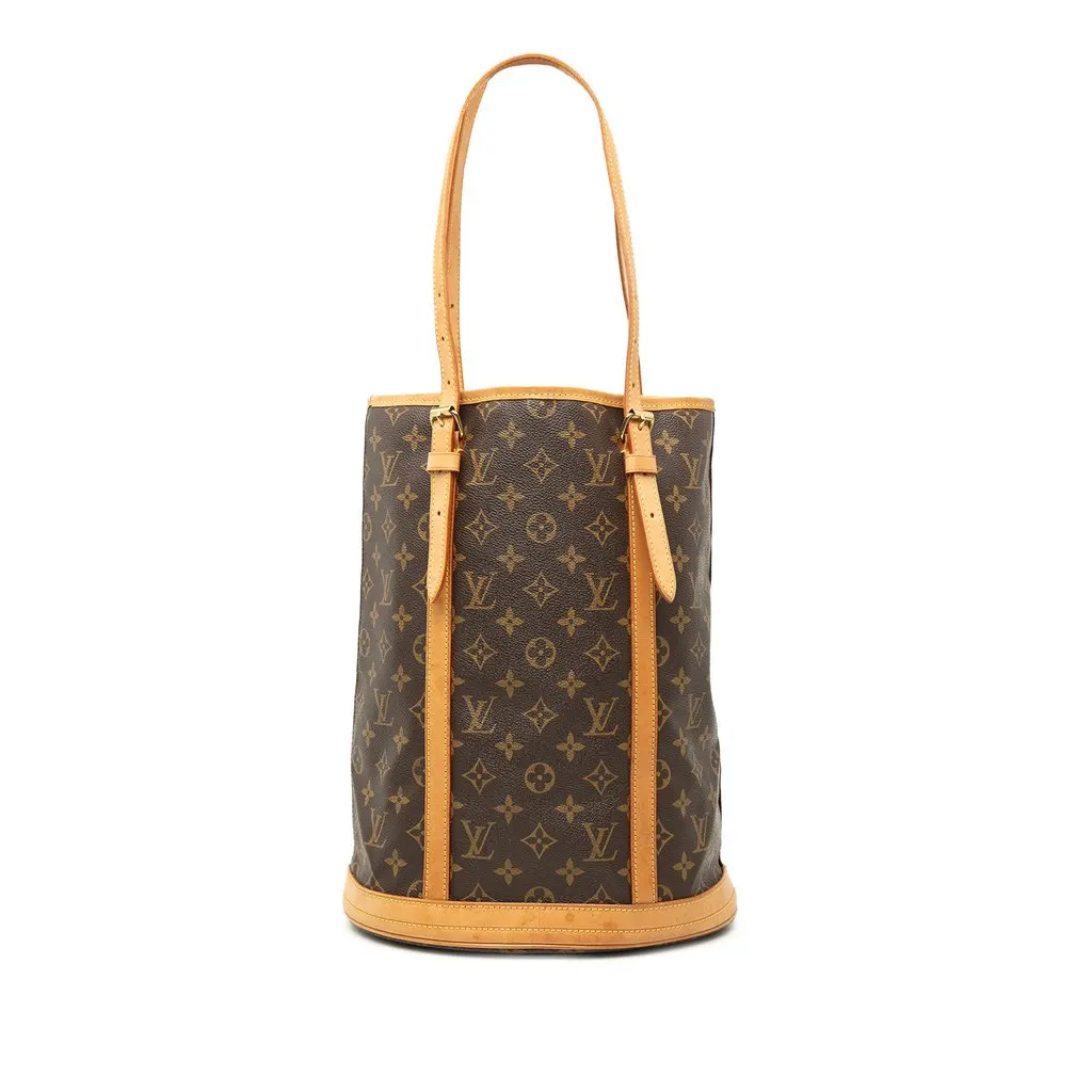 Louis Vuitton Monogram Bucket GM Brown Good - Front View