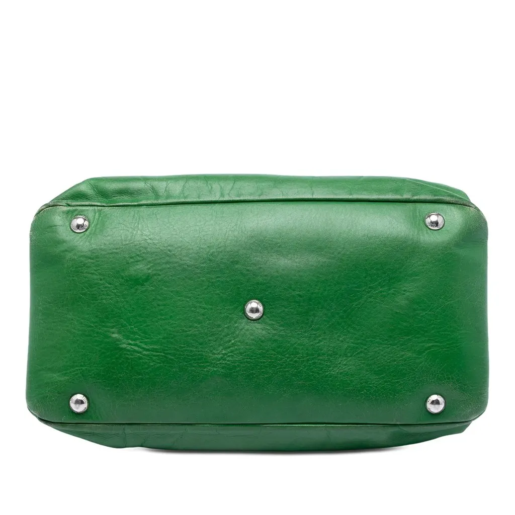 Miu Miu Vitello Shine Satchel Green Leather Very good - Inside View