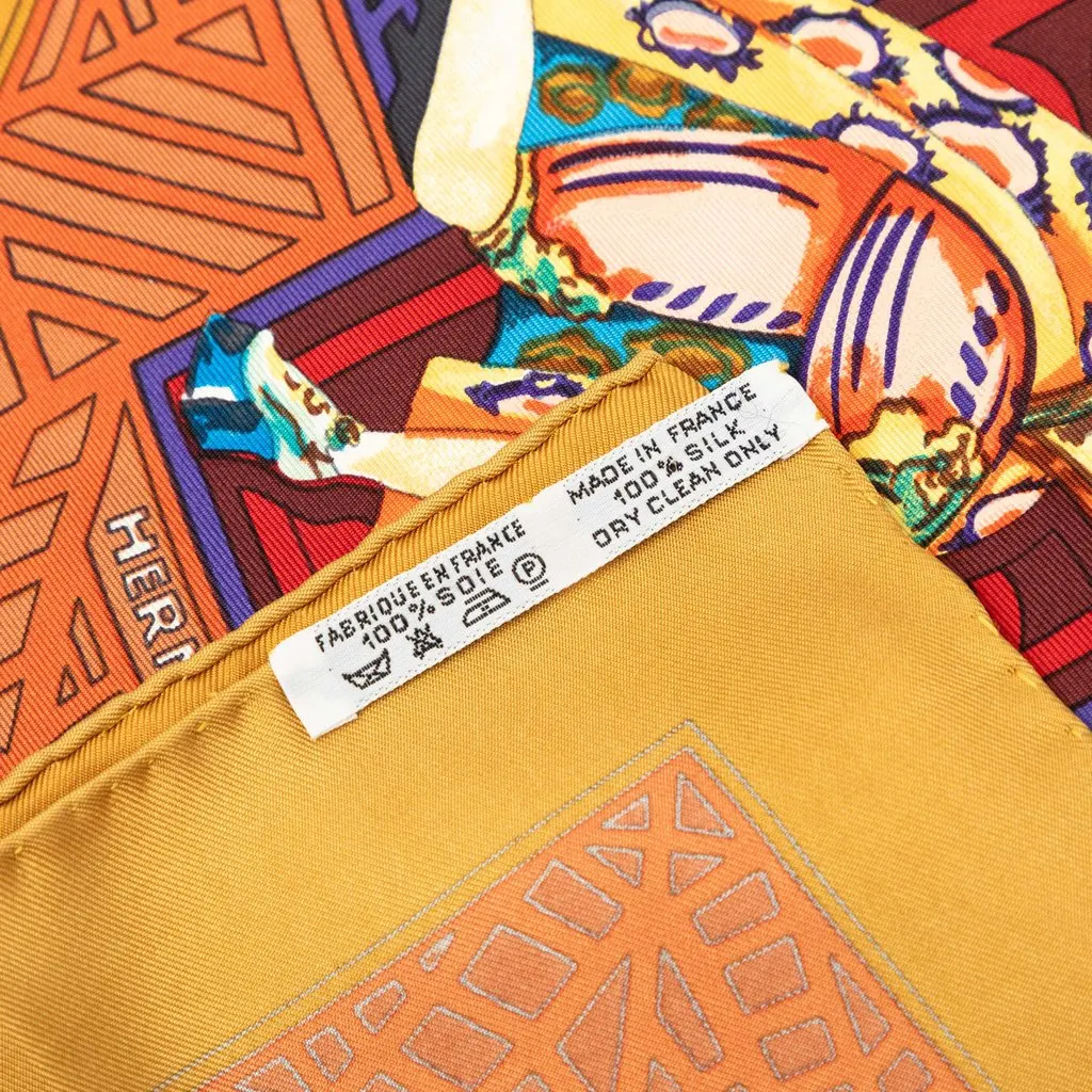 Hermès Les Ballets Russes Silk Scarf 90 Brown Very good - Box View