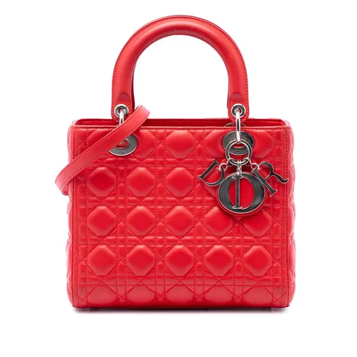 Dior Medium Lambskin Cannage Lady Dior
