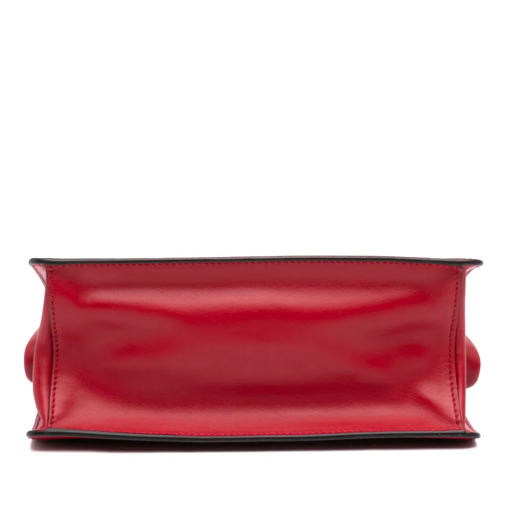 Prada Saffiano and City Calf Light Frame Crossbody Red Leather Very good - Inside View