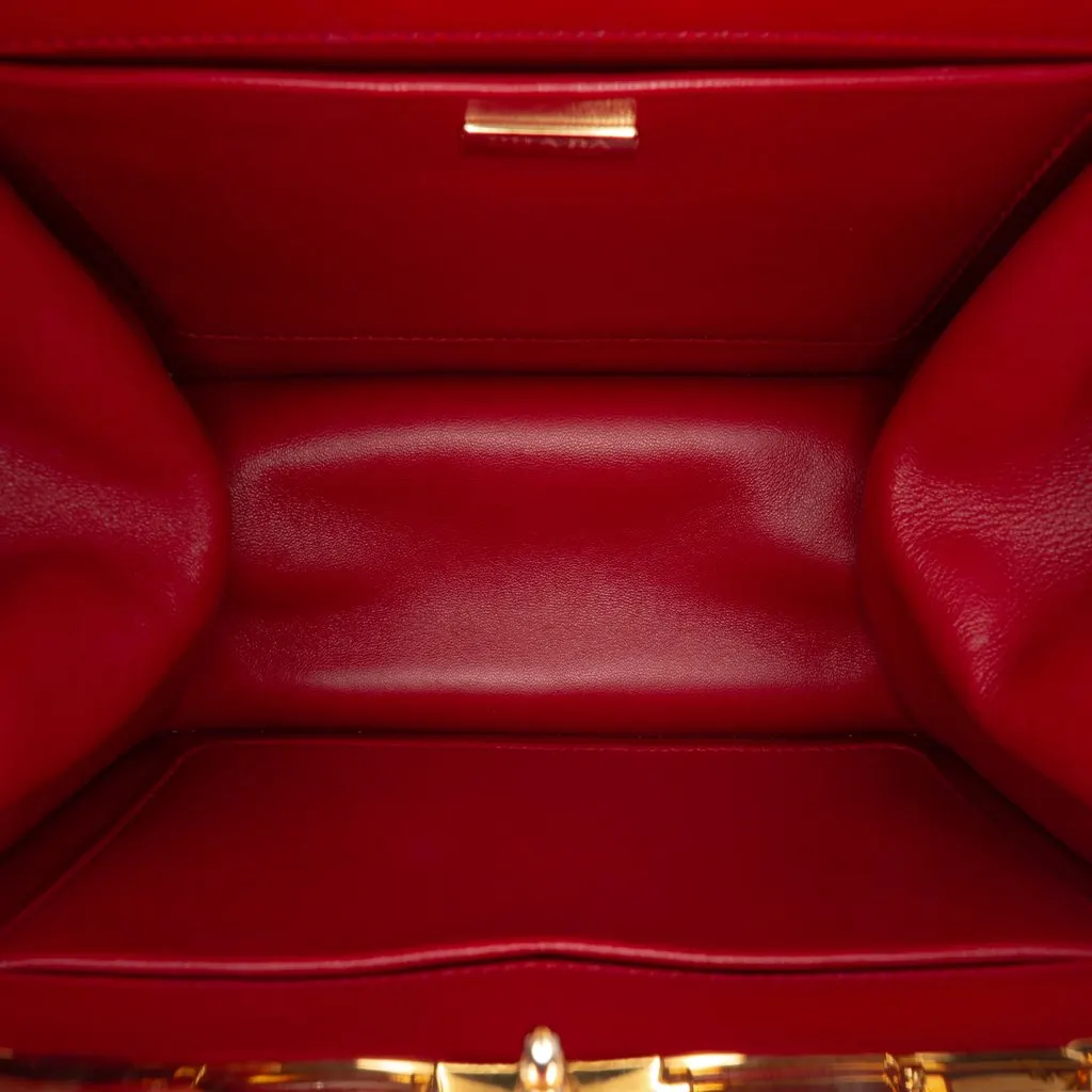 Prada Saffiano and City Calf Light Frame Crossbody Red Leather Very good - Model View