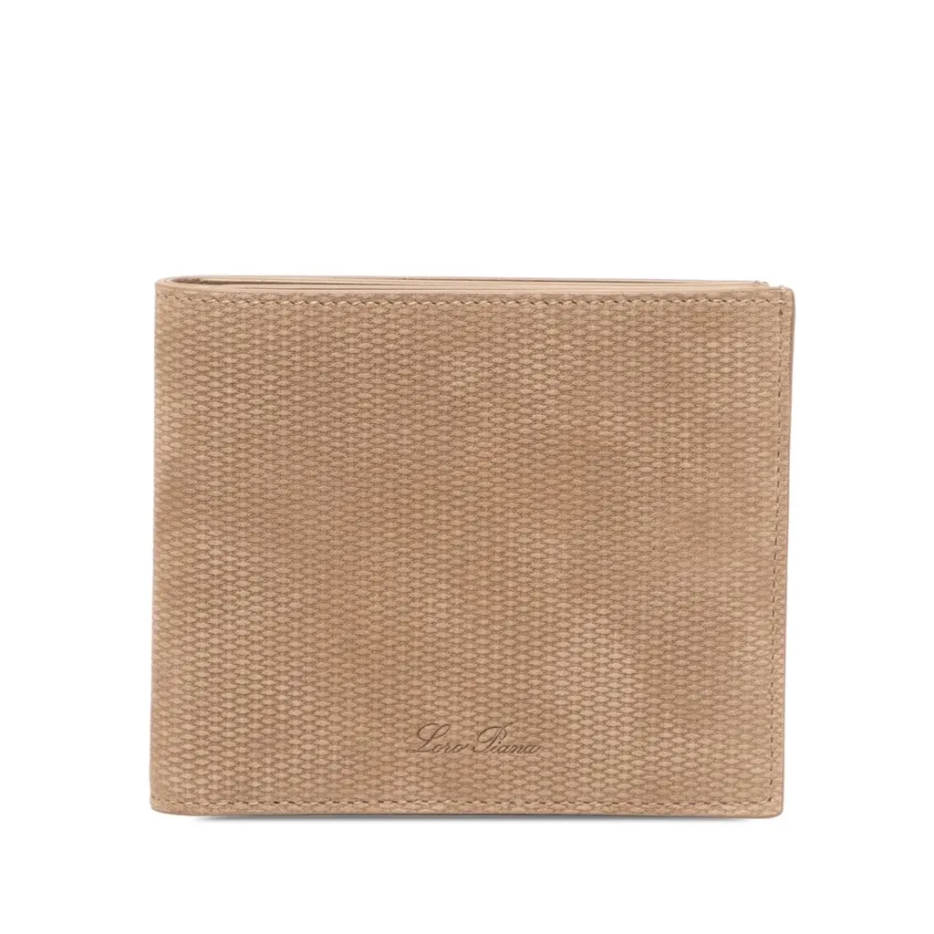 Loro Piana Textured Calfskin Extra Compact Wallet Brown Leather Very good - Front View