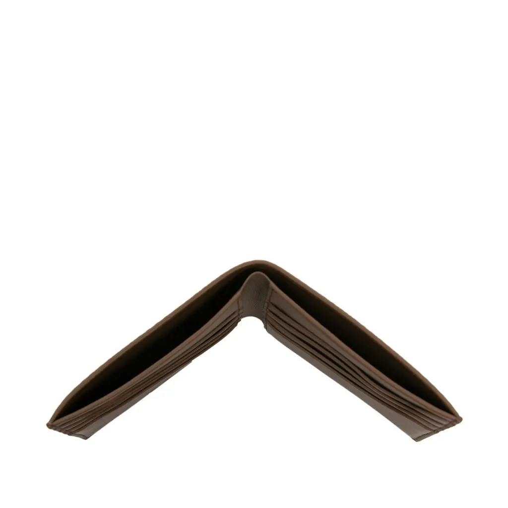 Loro Piana Textured Calfskin Extra Compact Wallet Brown Leather Very good - Model View