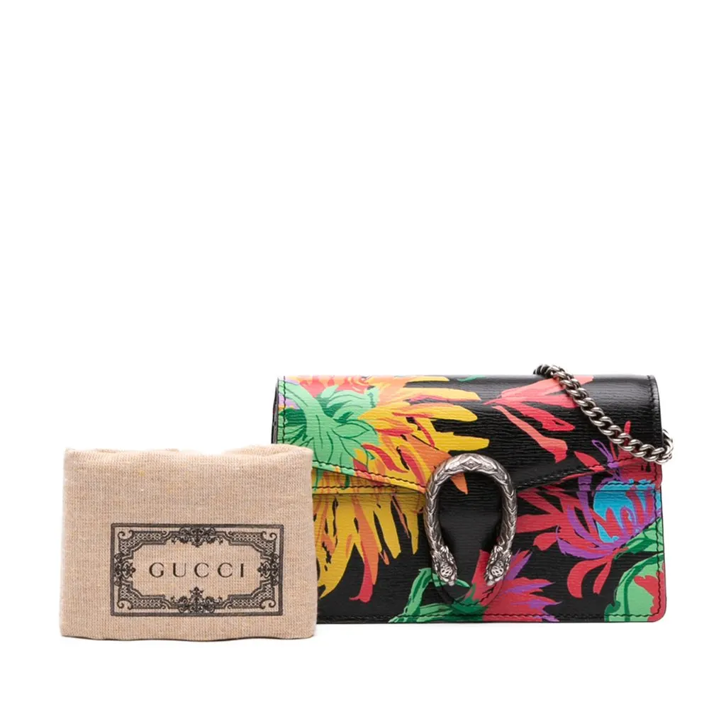 Gucci Ken Scott Super Mini Calfskin Floral Dionysus Crossbody Black Leather Good - Box View