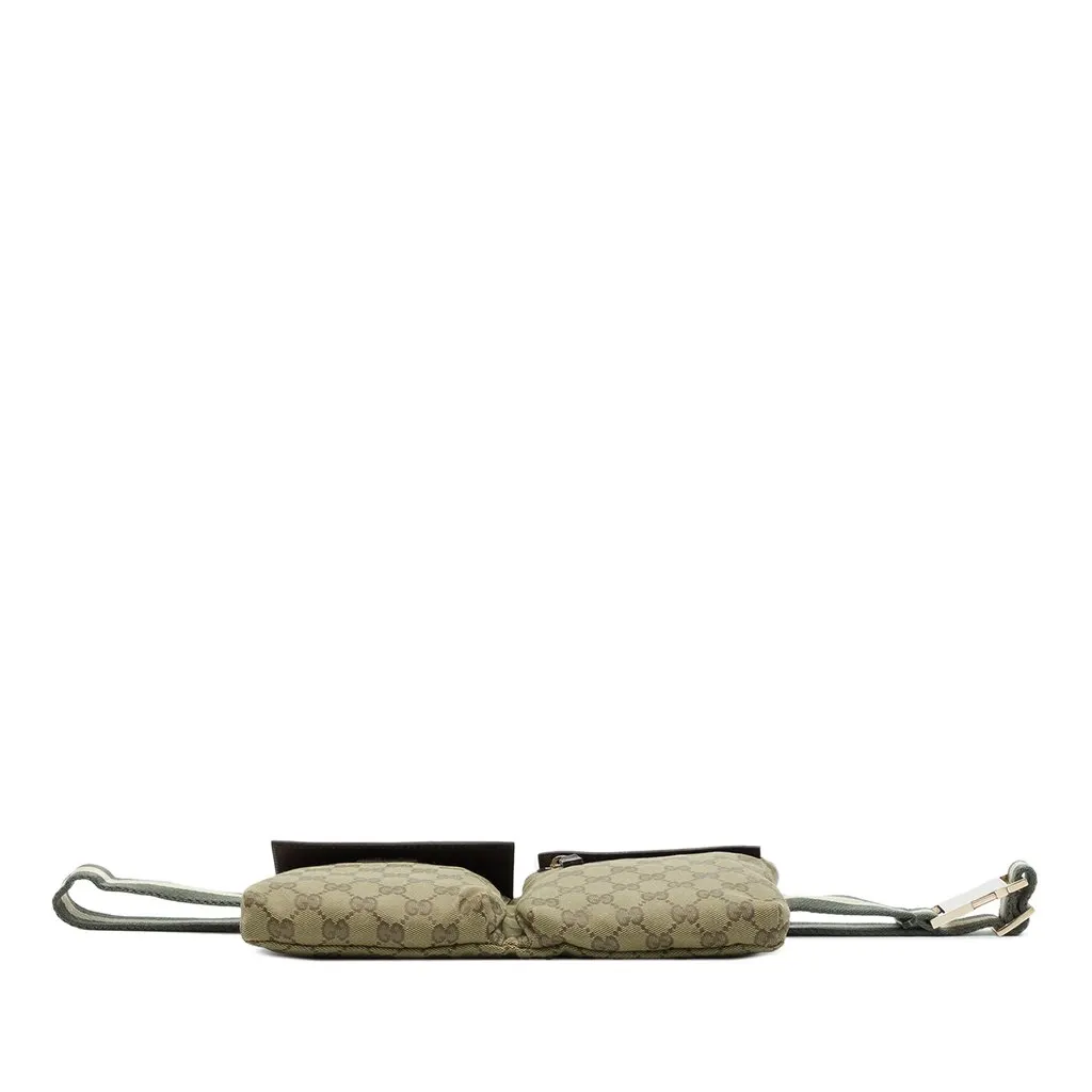 Gucci GG Canvas Web Double Pocket Belt Bag Beige Canvas Very good - Inside View