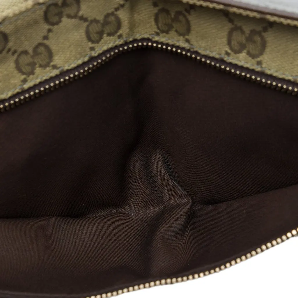 Gucci GG Canvas Web Double Pocket Belt Bag Beige Canvas Very good - Model View