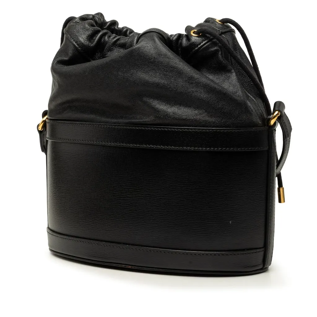 Gucci Calfskin Horsebit 1955 Bucket Bag Black Leather Very good - Back View