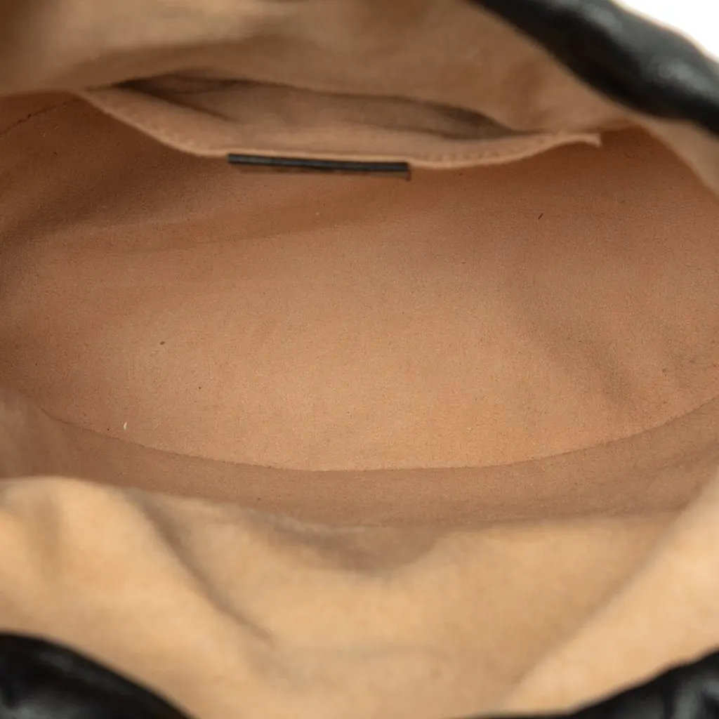 Gucci Calfskin Horsebit 1955 Bucket Bag Black Leather Very good - Model View
