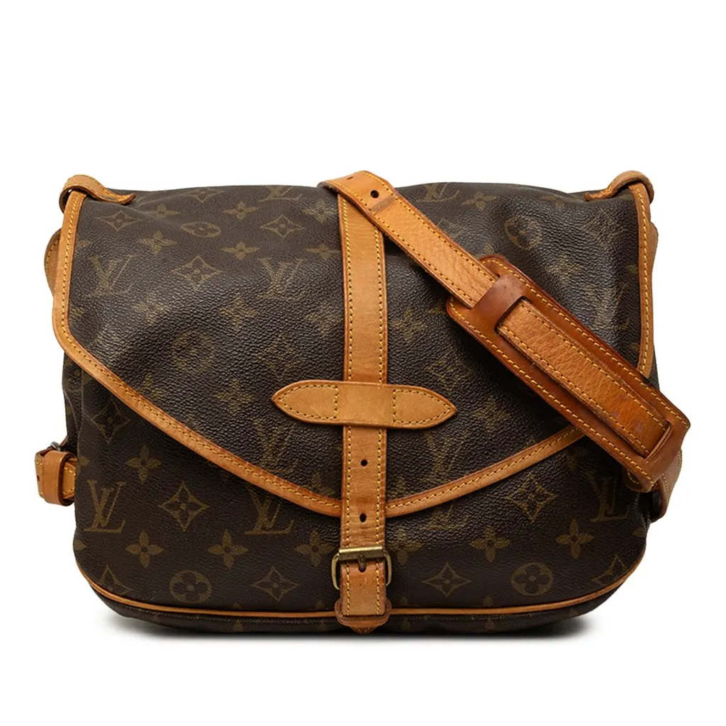 Louis Vuitton Monogram Saumur 30 Brown Canvas Good - Front View
