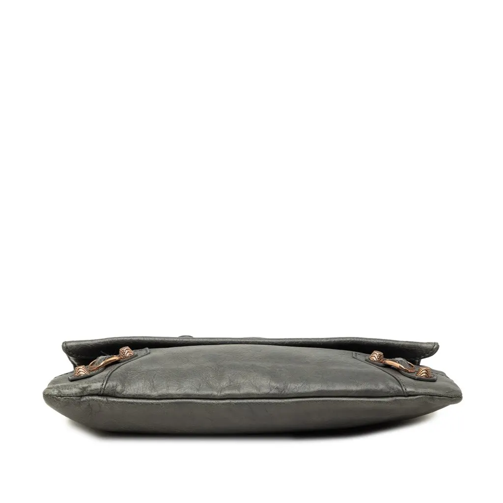 Balenciaga Lambskin Motocross Giant 12 Envelope Clutch Grey Leather Very good - Inside View