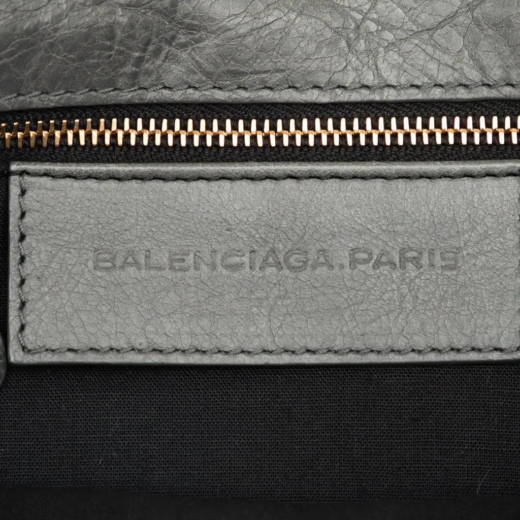 Balenciaga Lambskin Motocross Giant 12 Envelope Clutch Grey Leather Very good - Box View
