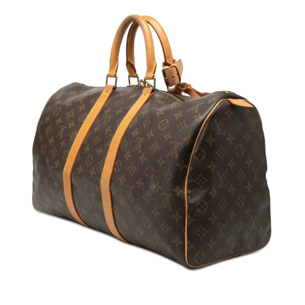 Louis Vuitton Monogram Keepall 45 Brown Good - Back View