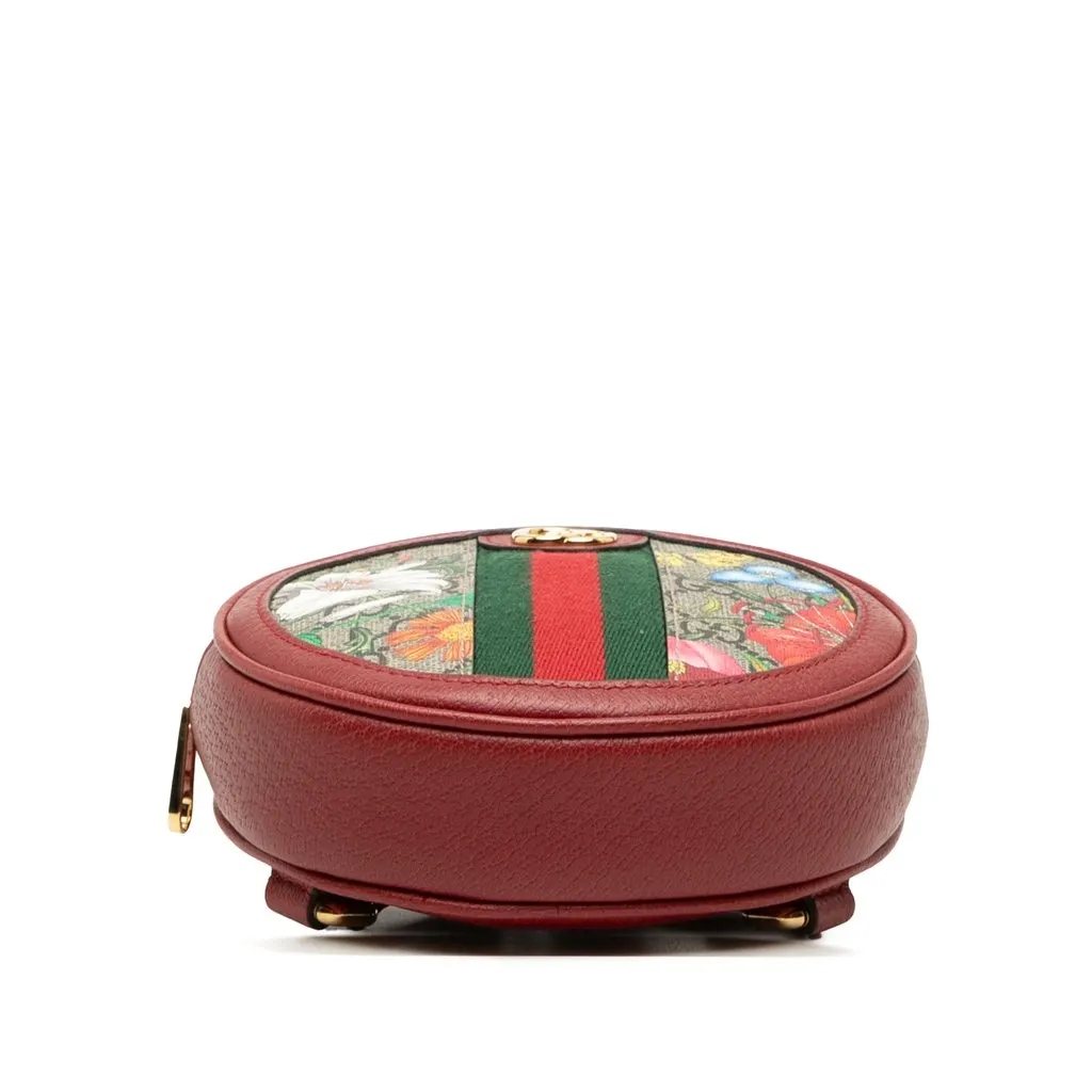 Gucci Mini GG Supreme Web Flora Round Ophidia Backpack Beige Very good - Inside View