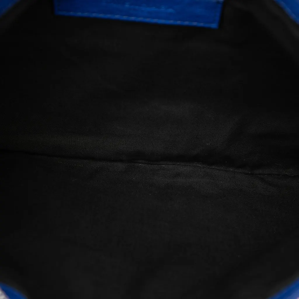 Balenciaga Lambskin Motocross Classic Clip M Clutch Blue Leather Very good - Model View