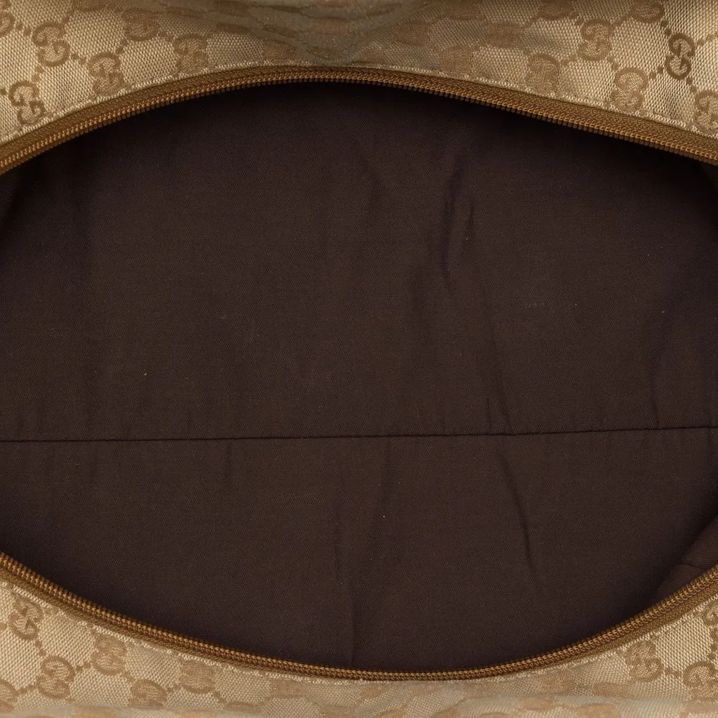 Gucci GG Canvas Web Travel Bag Beige Canvas Very good - Model View
