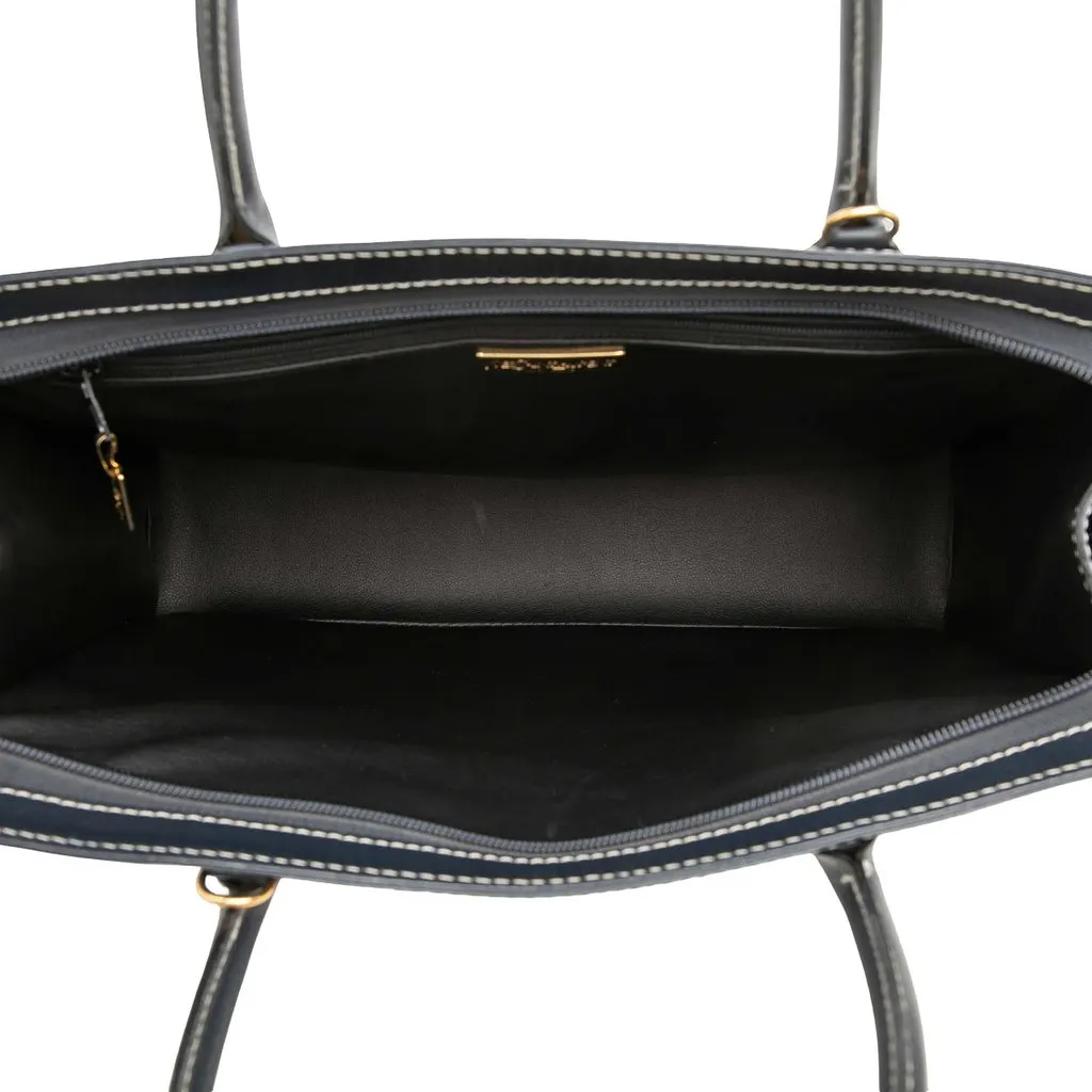 Saint Laurent Calfskin Y Cut Out Tote Black Leather Very good - Model View