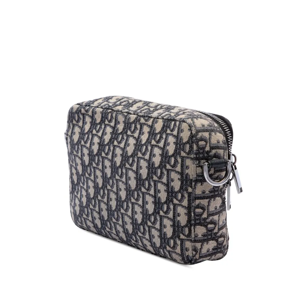 Dior Oblique Canvas Safari Crossbody Blue Very good - Back View