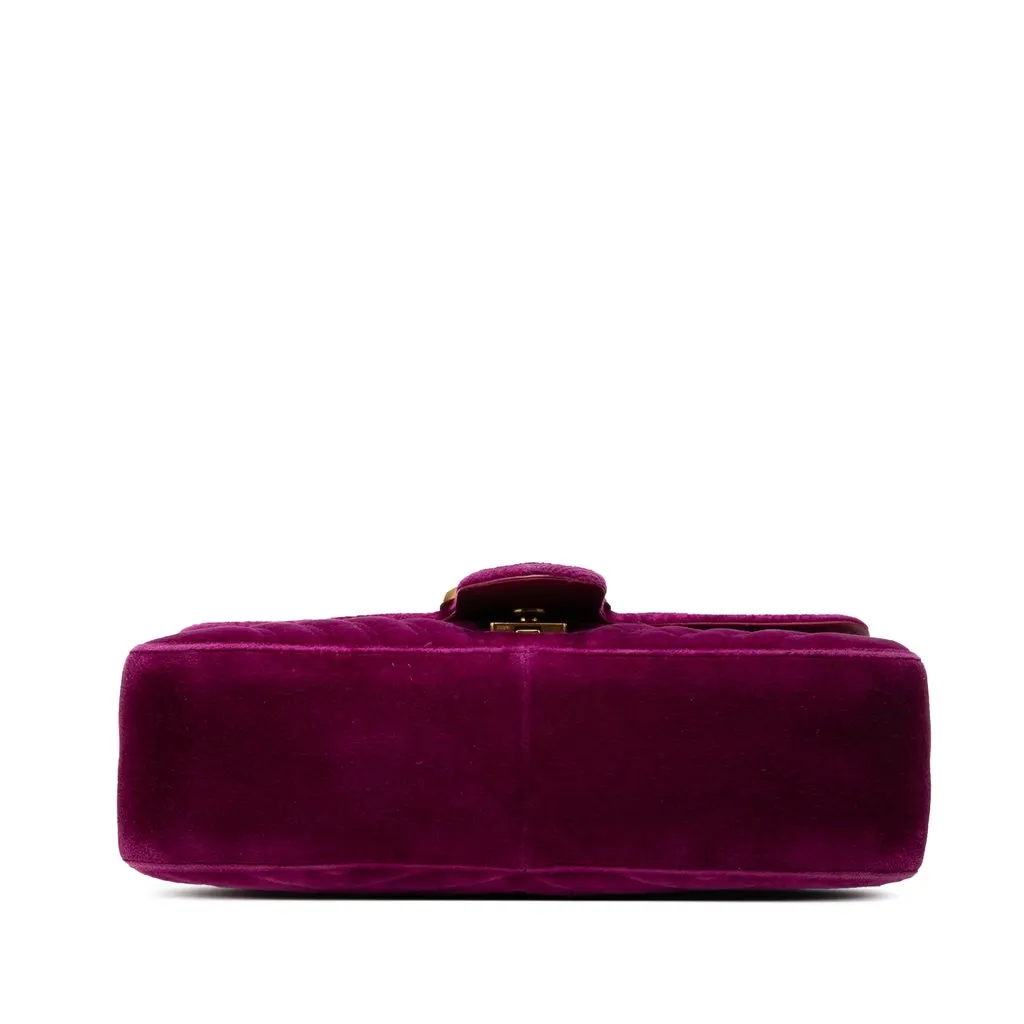 Gucci Medium GG Marmont Matelasse Velvet Shoulder Bag Purple Very good - Inside View