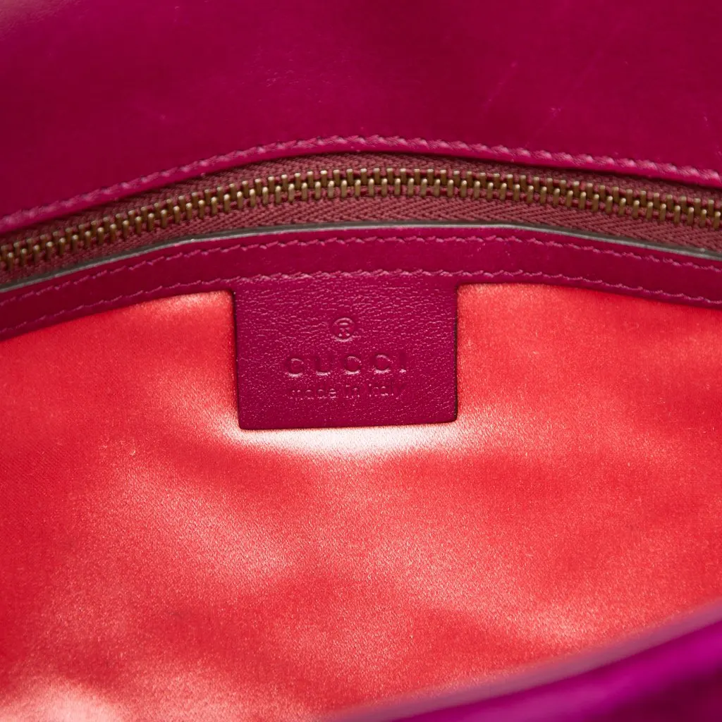 Gucci Medium GG Marmont Matelasse Velvet Shoulder Bag Purple Very good - Box View