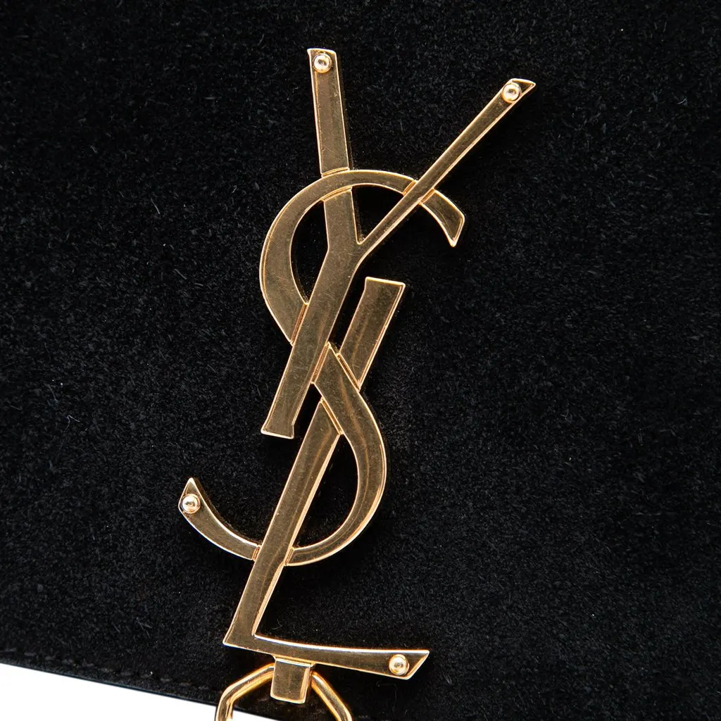 Saint Laurent Small Velvet Monogram Kate Tassel Crossbody Black Very good - Box View
