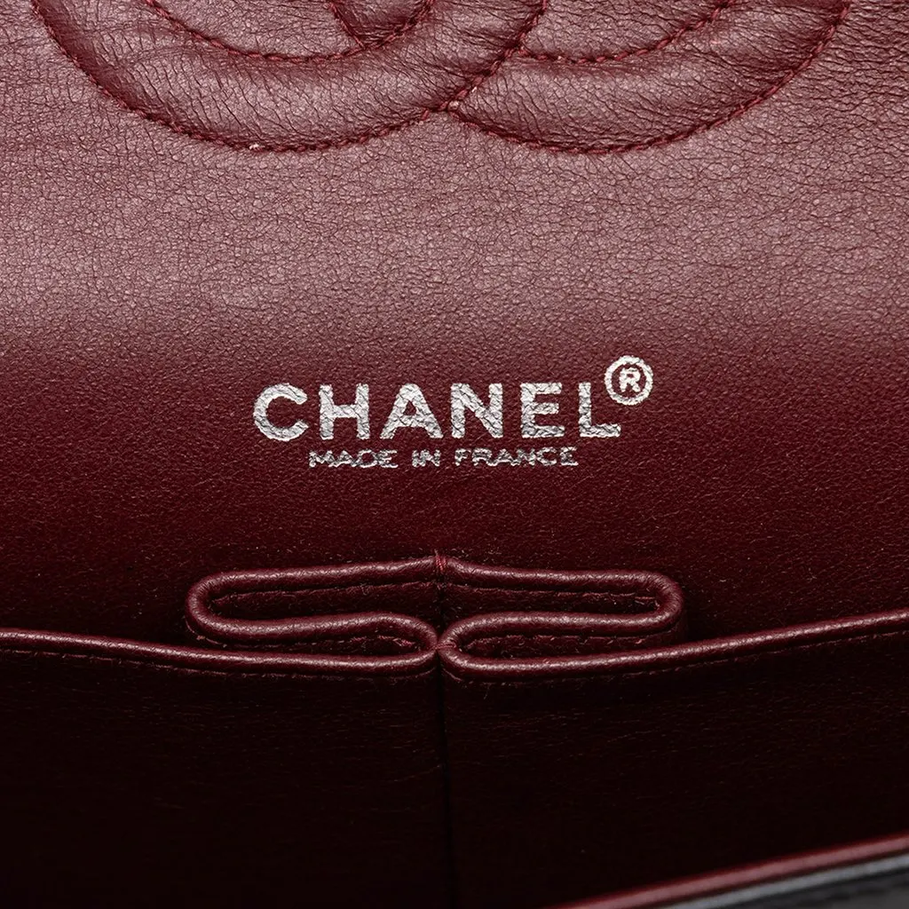 Chanel Medium Classic Lambskin Double Flap Black Leather Good - Box View