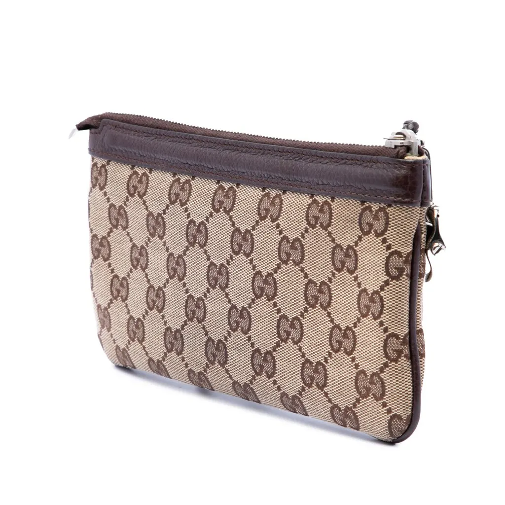Gucci GG Canvas Horsebit Wristlet Pochette Beige Very good - Back View