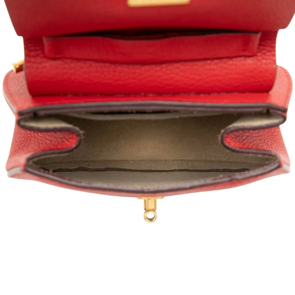 Chloé Nano Grained Lambskin Drew Crossbody Red Leather Very good - Model View