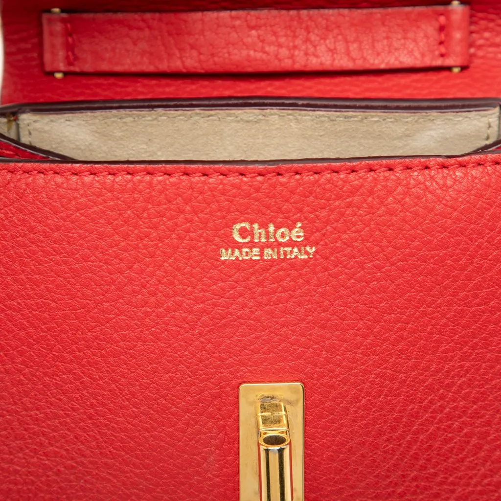 Chloé Nano Grained Lambskin Drew Crossbody Red Leather Very good - Box View