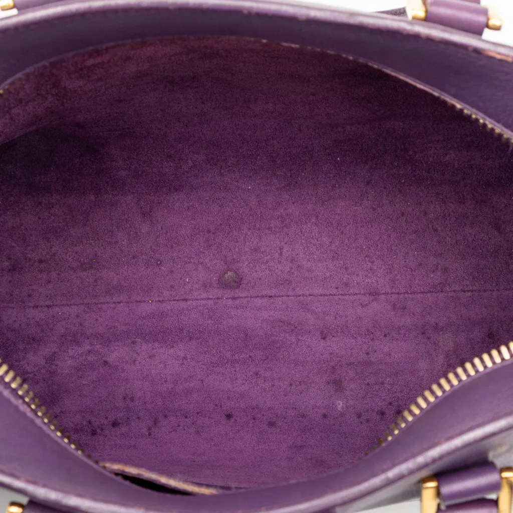Saint Laurent Baby Leather Monogram Cabas Satchel Purple Leather Good - Model View
