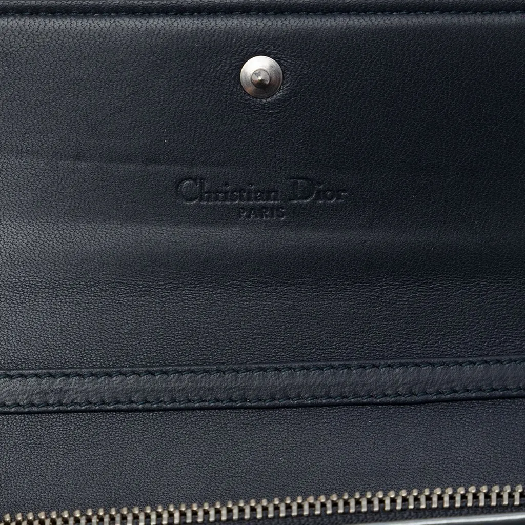 Dior Metallic Patent Microcannage Lady Dior Croisiere Wallet On Chain Silver Leather Very good - Box View
