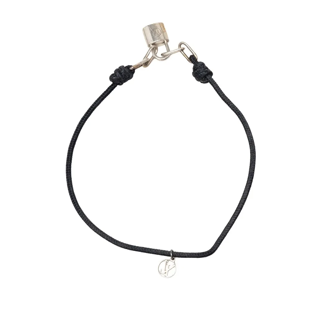 Louis Vuitton Unicef Sterling Silver and Cord Lockit Bracelet Silver Metal Very good - Inside View