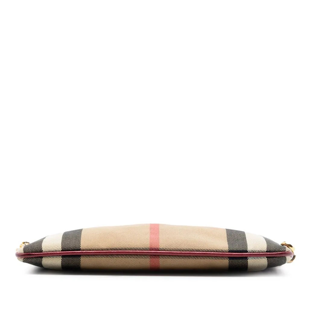 Burberry House Check Canvas Derby Peyton Crossbody Brown Good - Inside View