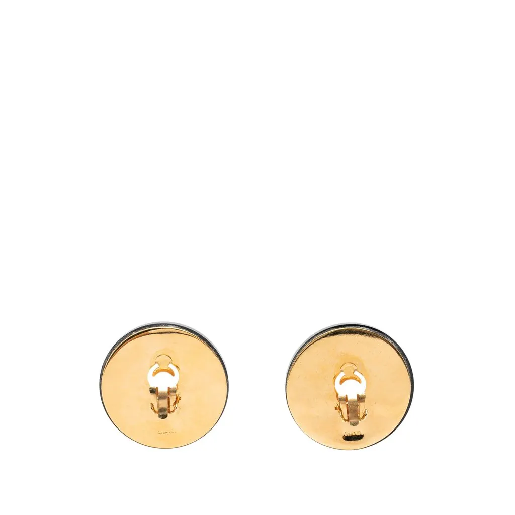 Chanel Resin and Faux Pearl Clip On Earrings White Plastic Very good - Back View