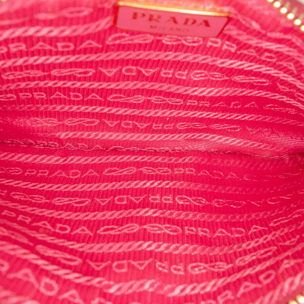Prada Saffiano Lux Top Zip Crossbody Pink Leather Very good - Model View