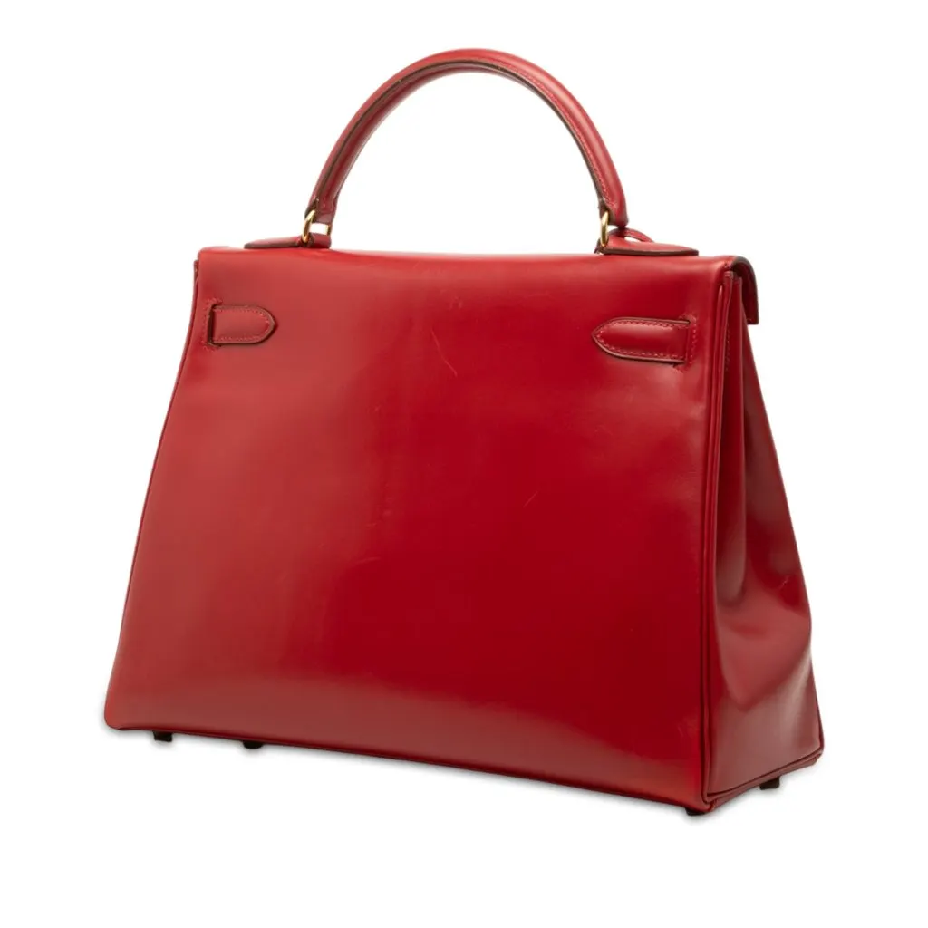 Hermès Box Calf Kelly Retourne 32 Red Leather Good - Back View