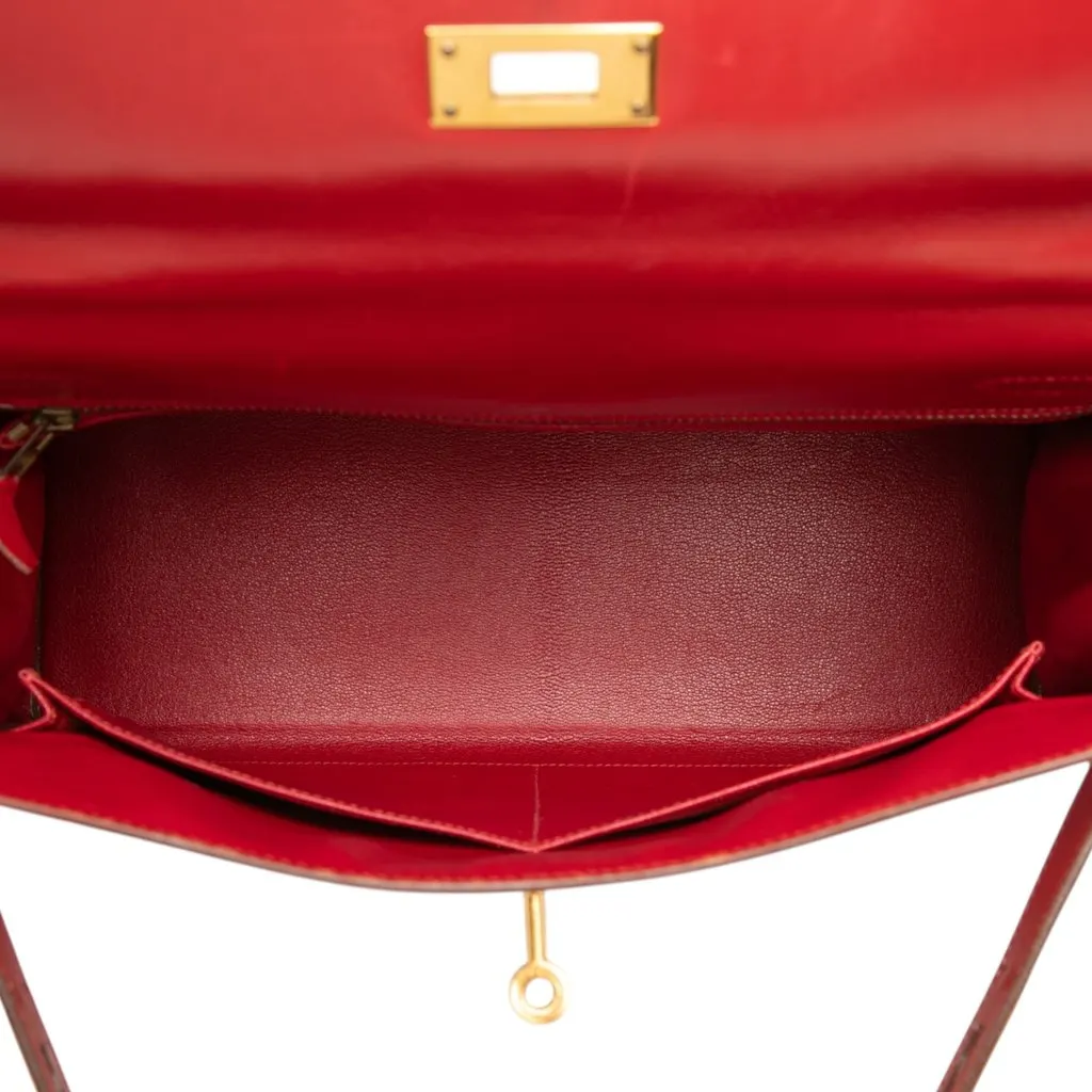 Hermès Box Calf Kelly Retourne 32 Red Leather Good - Model View
