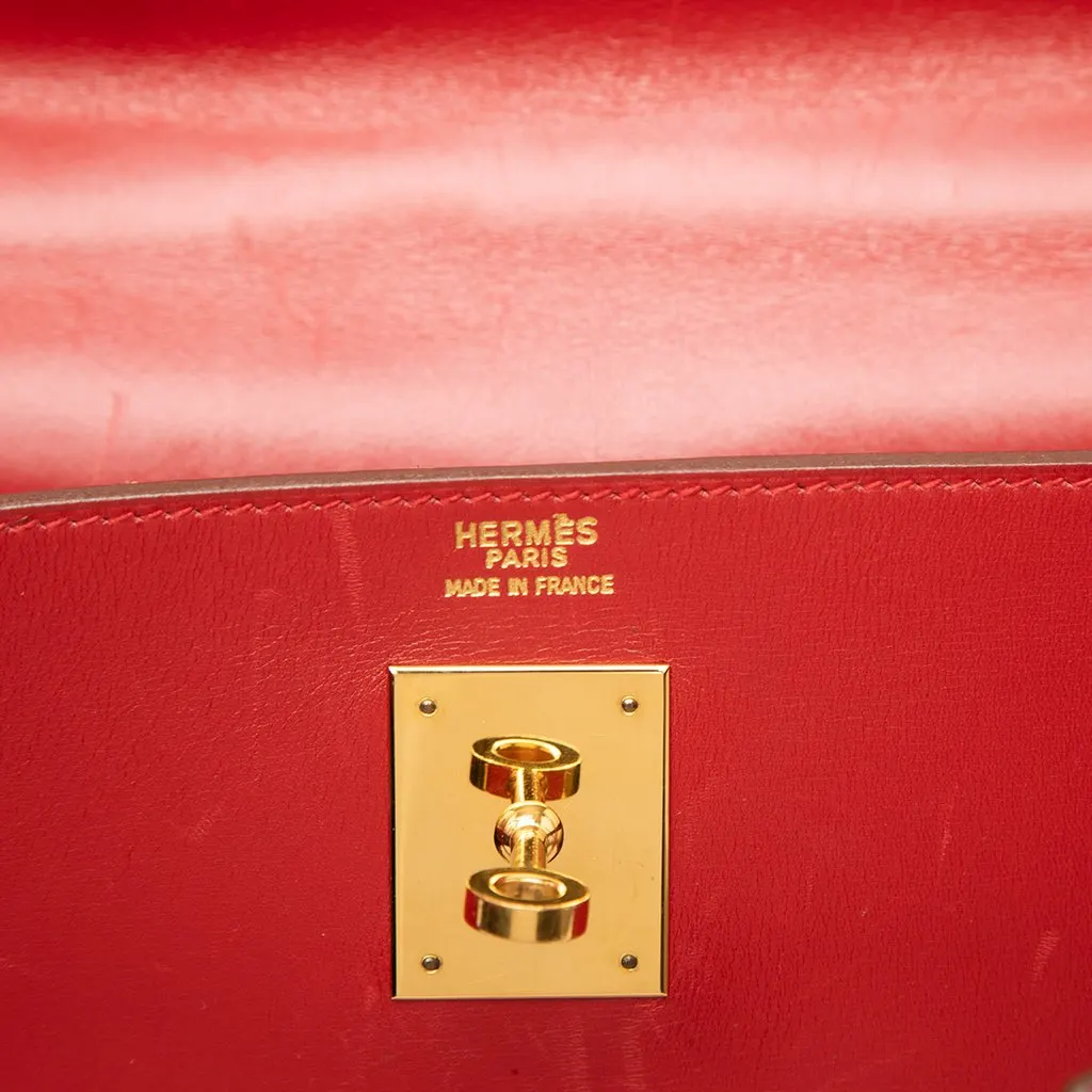 Hermès Box Calf Kelly Retourne 32 Red Leather Good - Box View